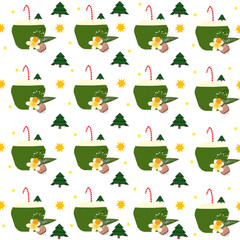 Coconut in summer vibes pattern design