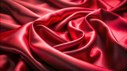 Obraz premium Bold red satin fabric arranged with dramatic folds