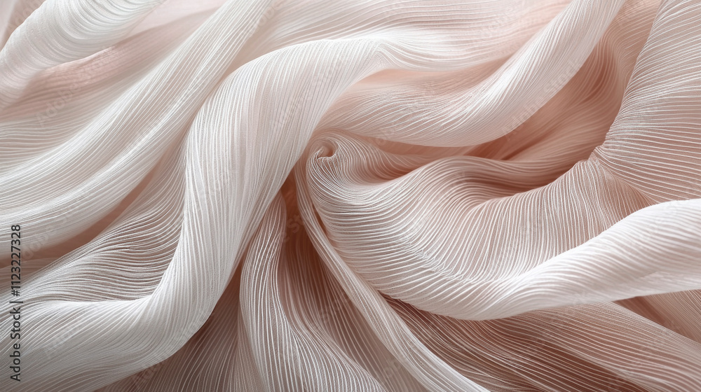 Aufkleber soft fabric flows elegantly in various folds, highlighting the delicate texture and warm tones of pa