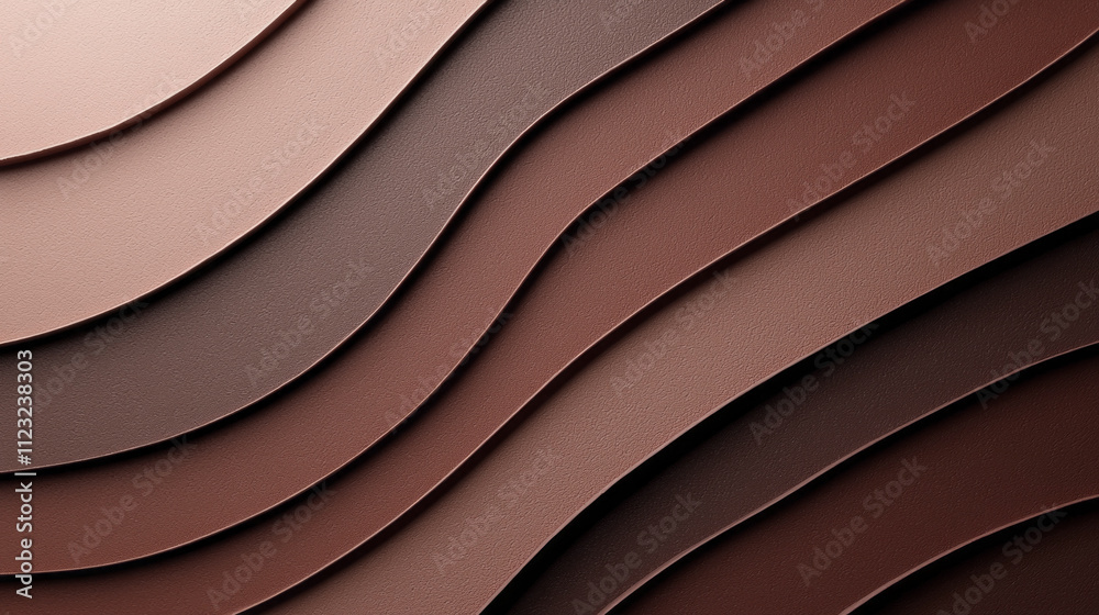 Poster textured layers of rich brown hues gracefully curve and intertwine, capturing the essence of a warm 