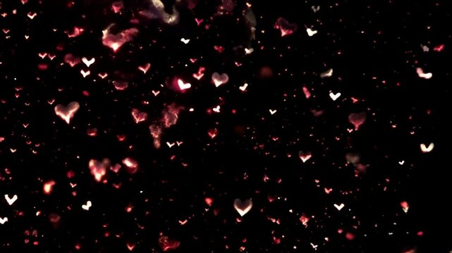 animation of a Single Heart Bursts into a Dreamy Cascade of Shimmering, Glowing Particles