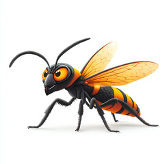 Fototapeta premium Isolated wasp on white background