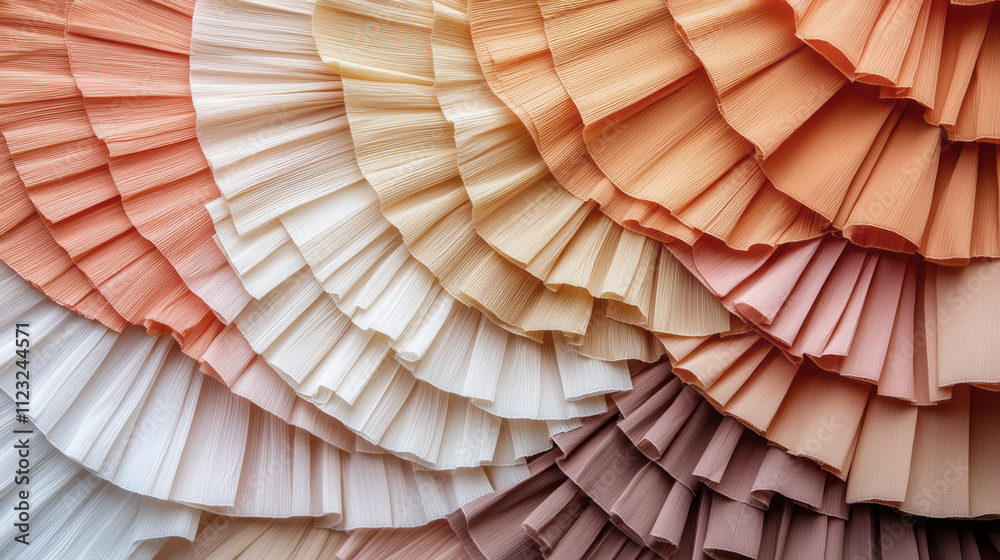 Poster soft layers of mocha and complementary hues create a stunning display of fabric, showcasing trendy c
