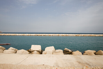 Sea coastline in Bari, Italy, capital of Puglia