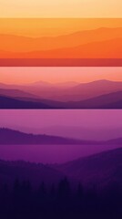 Obraz premium Tranquil purple and orange abstract artwork depicting a serene sunset, perfect for inspiring and decorative modern designs.