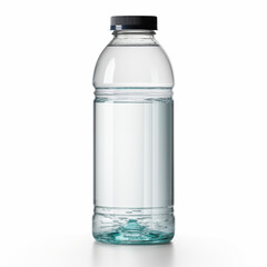 Fototapeta premium Plastic Water Bottle Mockup Clear HalfFull Black Cap