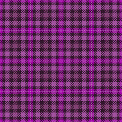 Checkered plaid vector seamless pattern in purple hues, Gingham style