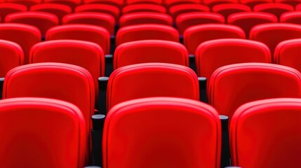Fototapeta premium Rows of Red Auditorium Chairs