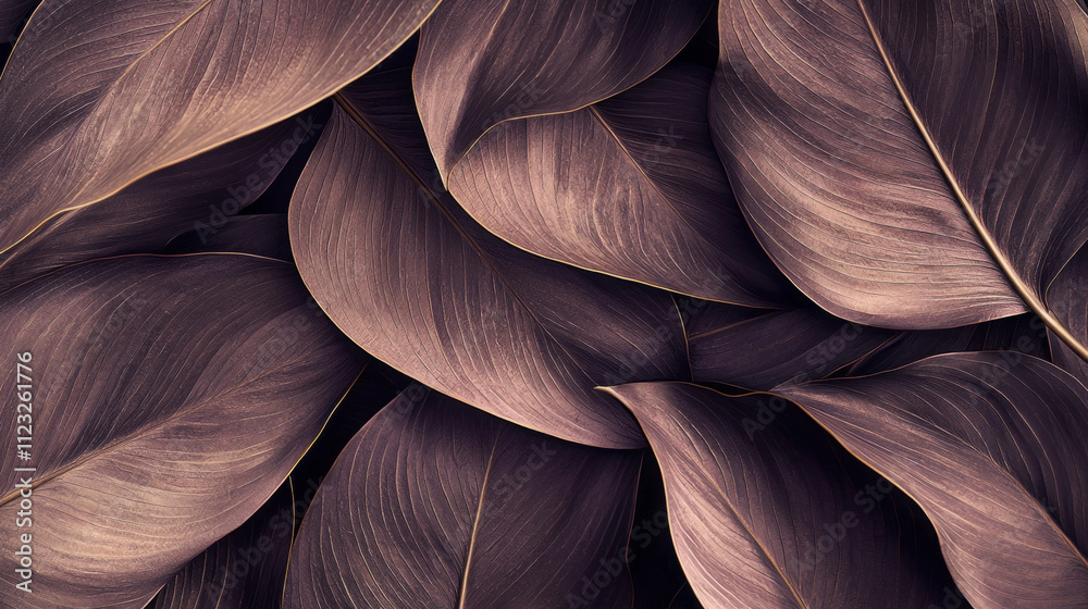 Aufkleber Nature's artistry is on display with elegant mocha leaves intertwining seamlessly, creating a serene and calming visual experience