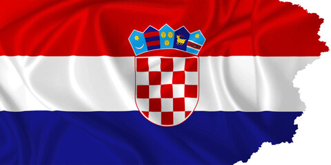 National Flag of Croatia vector with torn edges on transparent background