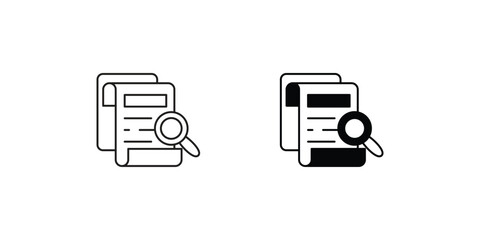 Research Papers set icon with white background vector stock illustration