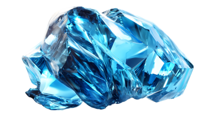 Dynamic close-up of a crystal stone isolated on white background high-quality image studio environment abstract concept for seo