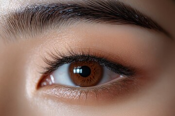 Obraz premium close up of beauty woman eye on white background