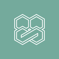 Fototapeta premium vector is monogram number 8 and 8. Infinity, elegant and hexagon.