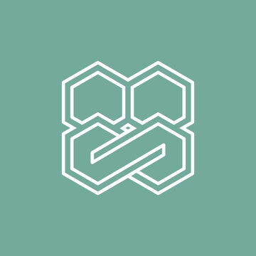 vector is monogram number 8 and 8. Infinity, elegant and hexagon.