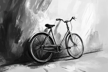 Obraz premium Monochrome Artistic Rendering Of A Classic Bicycle