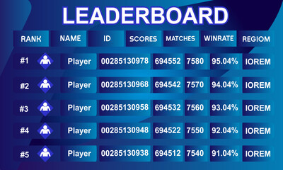 Obraz premium blue color game leaderboard with abstract background 