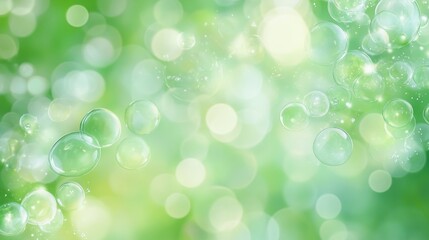 Obraz premium Light Green Water Bubble Background for Augmented Reality Generative AI