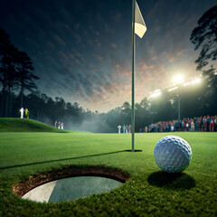 Obraz premium golf course with flag