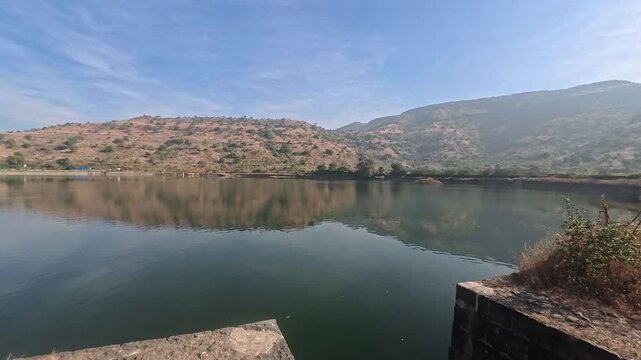 8 December 2024, Pune, Maharashtra, India, historical Mastani Lake, also known as Mastani Talab, is situated near Wadki village, It was built around 1720 during the reign of Bajirao Peshwa.