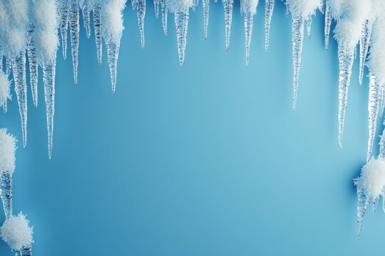 Stunning Icicles Winter Wonderland Scene: Frozen Beauty Background