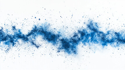 Obraz premium Abstract blue powder creating a dynamic wave pattern on a white background