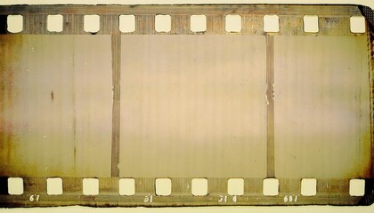Vintage Filmstrip Frame with Empty Center for Creative Projects, Retro Media Design, Photography Background, or Old School Cinematic Aesthetic for Scrapbooking or Video Editing Templates