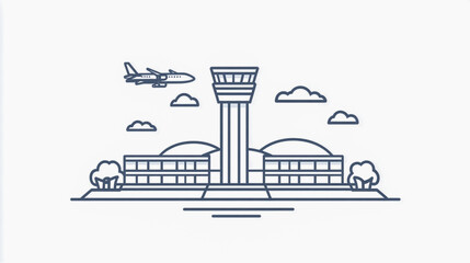 Stylish airport icon featuring a modern, minimalist line design