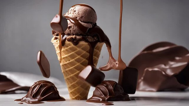 chocolate cone olated ice cream