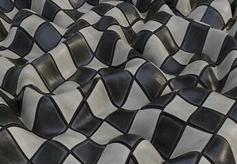 Fototapeta premium Checkerboard Background with Waves