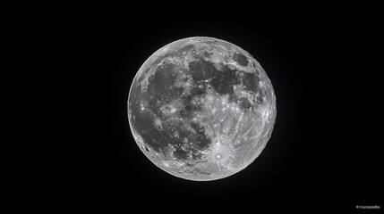 A close-up of a full moon.