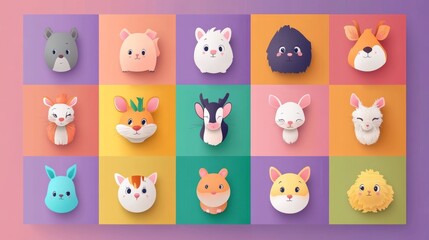 Fototapeta premium A vector illustration of Alphabet Animals A-Z Cartoon 