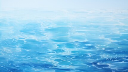 Obraz premium Tranquil blue water with gentle ripples reflecting soft sunlight, creating a serene and calming effect. The surface is adorned with delicate splashes and tiny bubbles