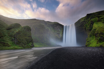 waterfall in rainbow