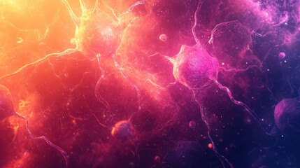 abstract neurons with glowing connections in vibrant colors