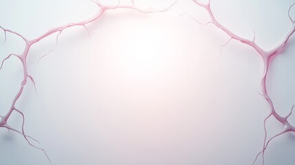 Abstract Background with Delicate Pink Neural Network Structure on Light Gradient Surface for Creative and Scientific Use