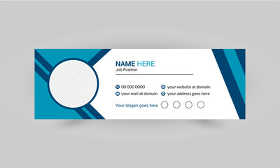 unique elegant minimal corporate email signature template vector