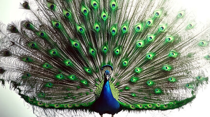 Obraz premium Dazzling Peacock Display Exotic Jungle Wildlife Photography Vibrant Environment Close-Up Nature's Beauty
