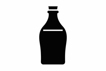 Beautiful Bottle Silhouette Icon Vector, bottle silhouette, beautiful bottle, vector.