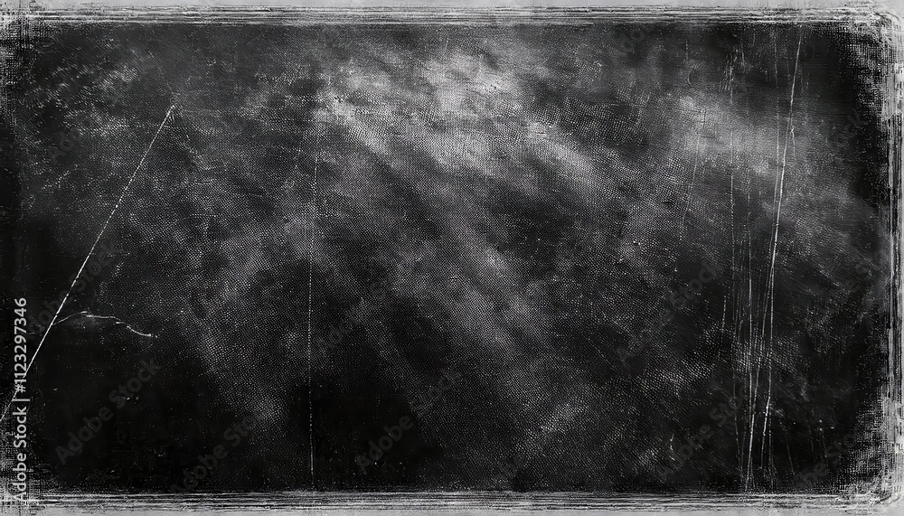 Poster textured black and white grunge background with vintage scratches, distressed patterns, and subtle n