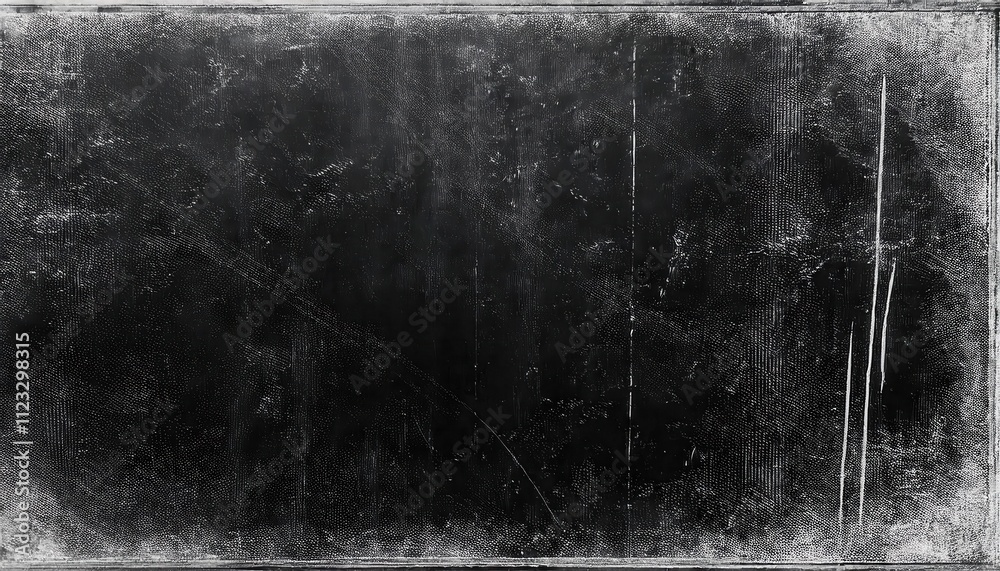 Poster textured black and white grunge background with vintage scratches, distressed patterns, and subtle n