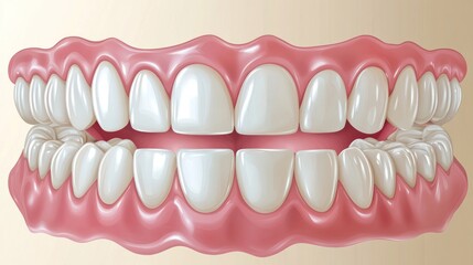Obraz premium Illustration of a human dental structure showing teeth and gums.