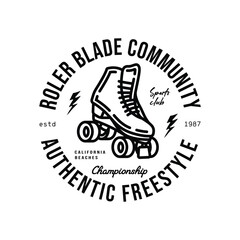 Original vector illustration. A contour icon. Vintage roller skates.