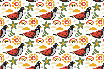 Fototapeta premium Pigeon Bird Pattern Design
