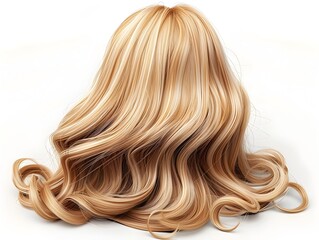 Naklejka premium A blonde wig with a wavy texture