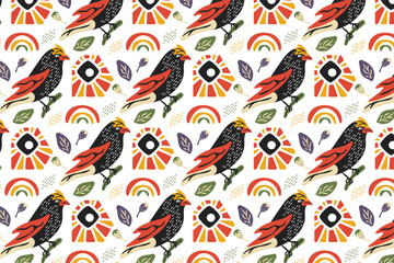 Obraz premium Goldfinch Bird Pattern Design