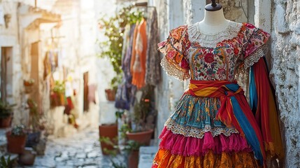 Fototapeta premium traditional puglian ceremonial dress on mannequin italian clothes