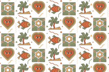 Halftone Sea Beach Pattern Background