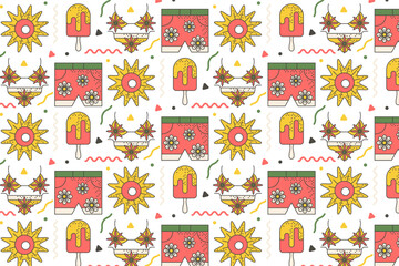 Summer Beach Pattern Background