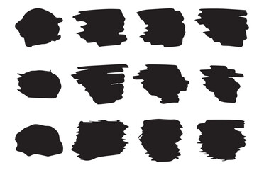 Graphic element design with ink splatter or splash, circle, line, and frame. Paint grunge backgrounds, and brushstrokes. Marker pen or brushstrokes and dashes. Vector illustration EPS 10